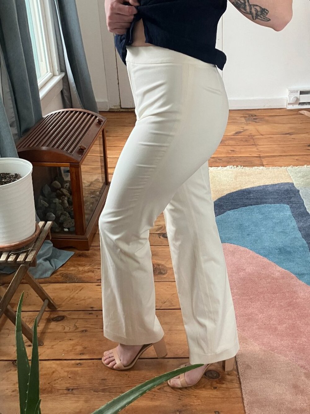 Lafayette 148 white high-waisted trousers sz 2